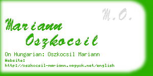mariann oszkocsil business card